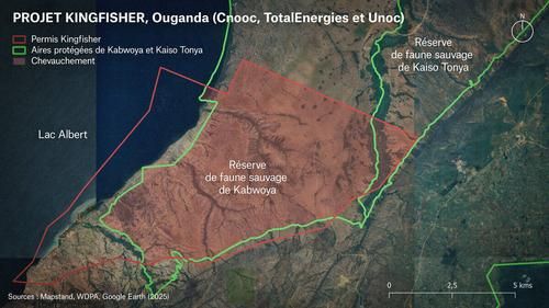 Карта пересечений проекта Kingfisher  с саванной у озера Альберт
