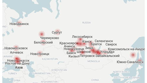Карта загрязнения воздуха 