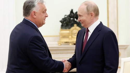 Путин и Орбан во время встречи в Москве, июль 2024 года