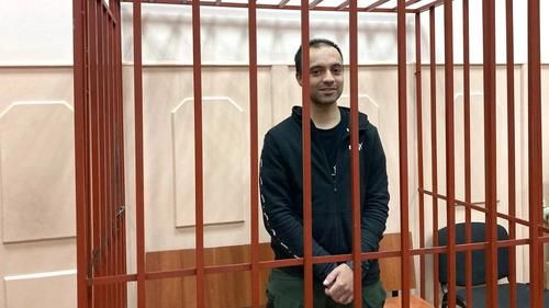 Руслан Сидики во время продления меры пресечения в Басманном районном суде Москвы в январе 2024 года