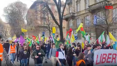 Акция в поддержку Абдуллы Оджалана в Милане