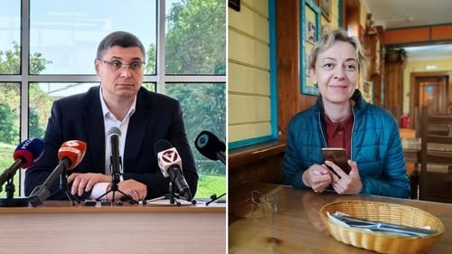 Губернатор Владимирской области Александр Авдеев (слева) и журналистка «Кольчугинских вестей» Елена Фролова (справа)