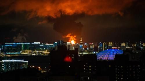 Пожар в Санкт-Петербурге после атаки БПЛА 18 октября 2026 года